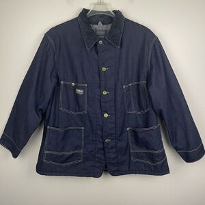 Vintage Oshkosh B'gosh Chore Coat Men 50R Denim Barn Jacket USA Workwear